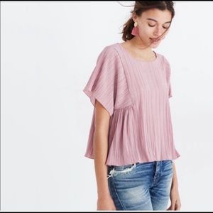 Madewell Dusty Rose Pleated Blouse